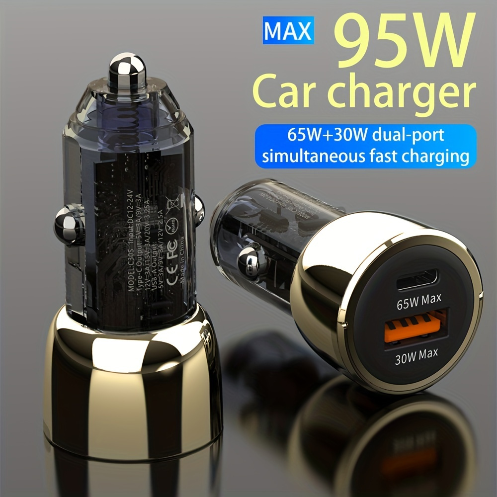 90W Car Charger PD30W &QC3.0 Multi Port Type C Cigarette Lighter