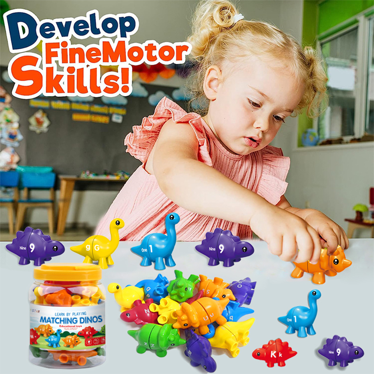 Jogo De Combinação De Alfabeto De Dinossauro De Dupla Face Para Crianças  Aprenda Brinquedos Educativos Combinando Letras Brinquedo Motor Fino,  Brinquedos Educativos Pré-escolares Montessori Para Crianças, Meninos,  Meninas - Temu Portugal