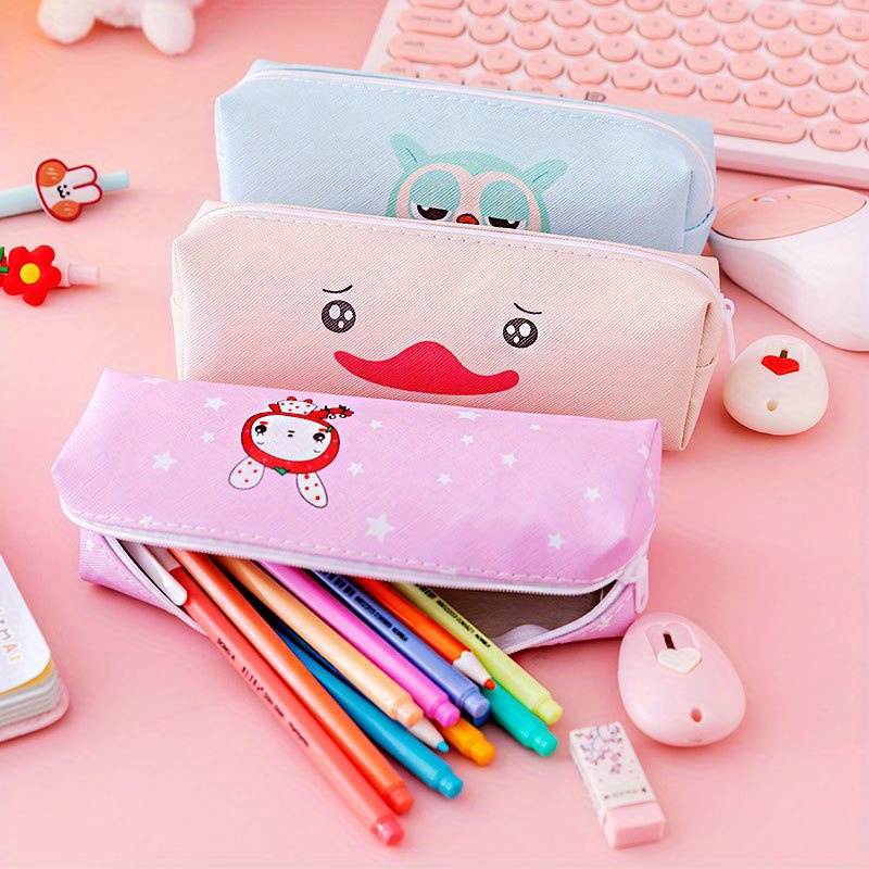 Cartoon Cute Animal Large Capacity PU Pencil Case Kids School Multi-Pattern  UK