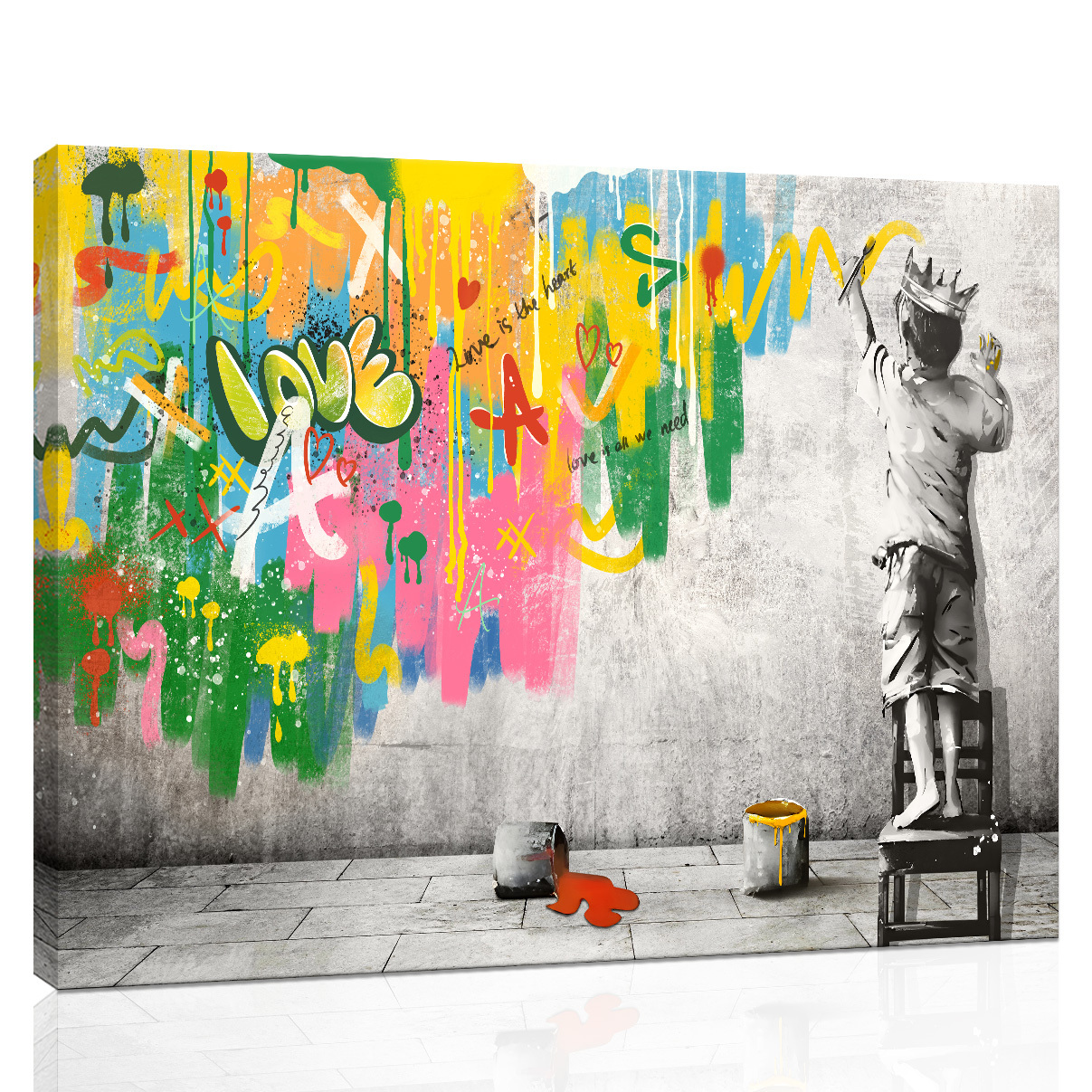 Graffiti Print Hermes Canvas Bag Street Art Fashion Wall Decor