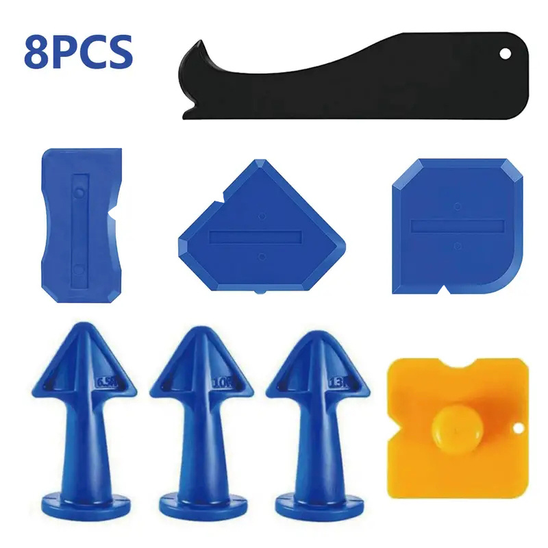 9pcs par ensemble joint silicone adhérent racloir Outil de lissage des  produits de calfeutrage Tool Kit Outils de finition de coulis de ciment  pour salle de bain Cuisine - Chine Adhérent spatule