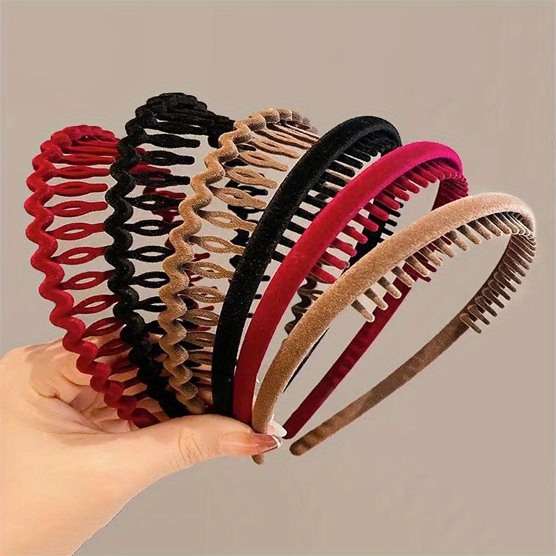 Hair Clip Frosted Color Headband Women's Non slip Band Teeth - Temu