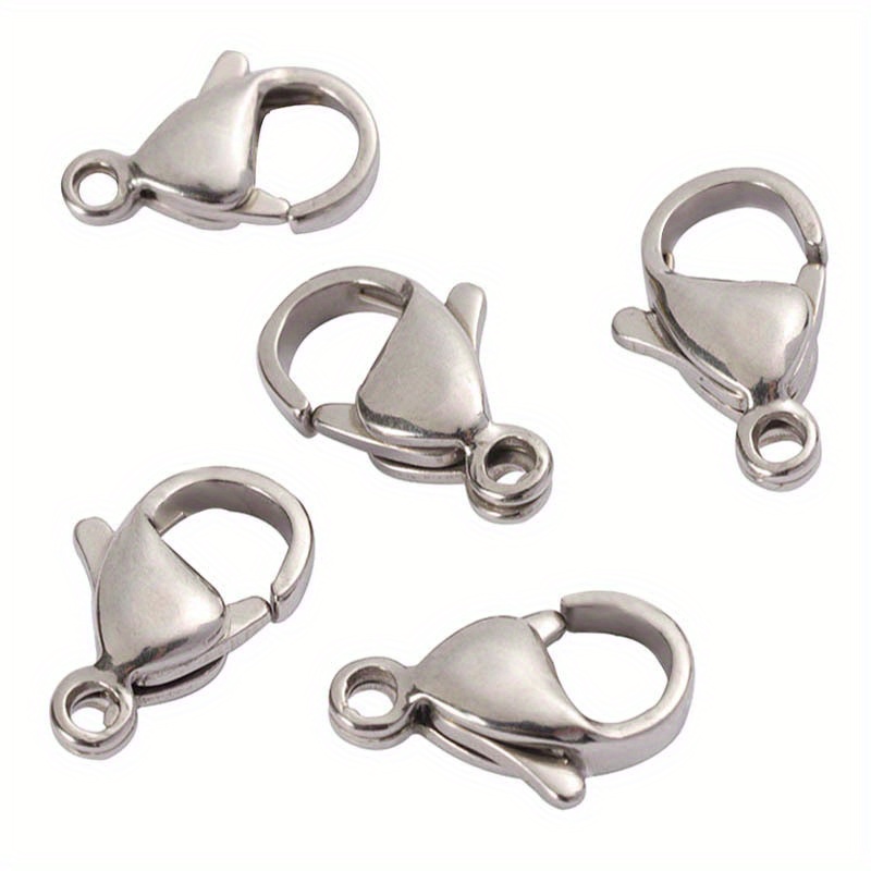 Stainless steel lobster claw clasp, 11 mm
