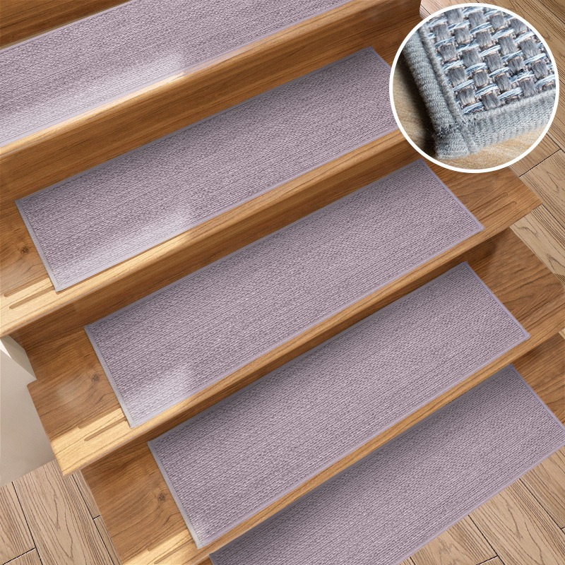 Peldaños de escalera de lino natural, suaves y cómodos para escalones de  madera en interiores, peldaños de escalera de 30 x 8 pulgadas, alfombras