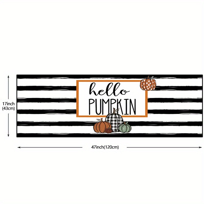 Hello Pumpkin Fall Thanksgiving Kitchen Mats, Autumn Pumpkin Stripe  Farmhouse Anti Fatigue Kitchen Carpet Anti-skid Washable Kitchen Dining  Room Floor Small Office/home Office Sink Laundry Room Decoration Carpet Mat  Thanksgiving Decor Farm