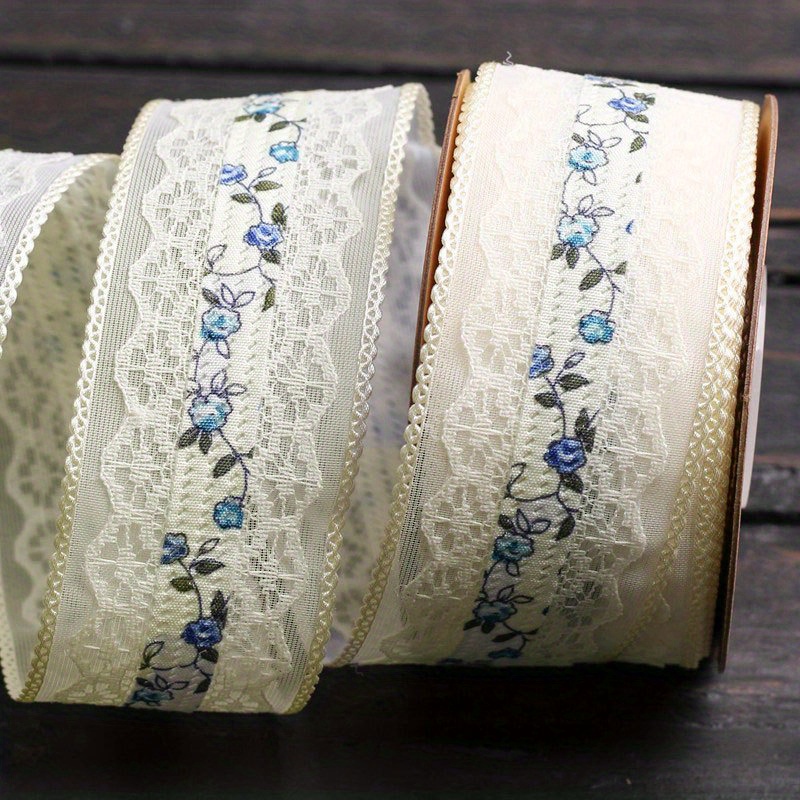 1 Meter Hollow Lace Floral Fabric Diy Bow Handmade Hair Accessories Lace For Needlework Dentelle Sewing Race Ribbon Craft