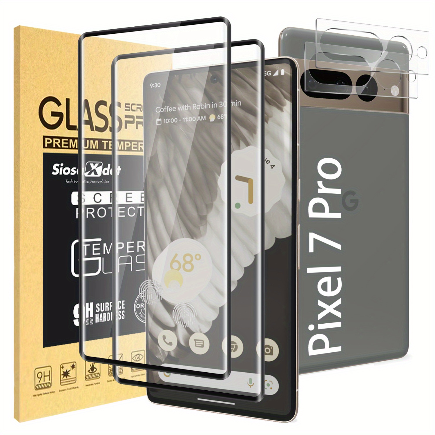  [Paquete 4+4] Protector de pantalla de vidrio para Google Pixel  8, vidrio templado 9H, desbloqueo ultrasónico de huellas dactilares,  compatible con funda transparente HD, sin burbujas, protector de :  Celulares y Accesorios