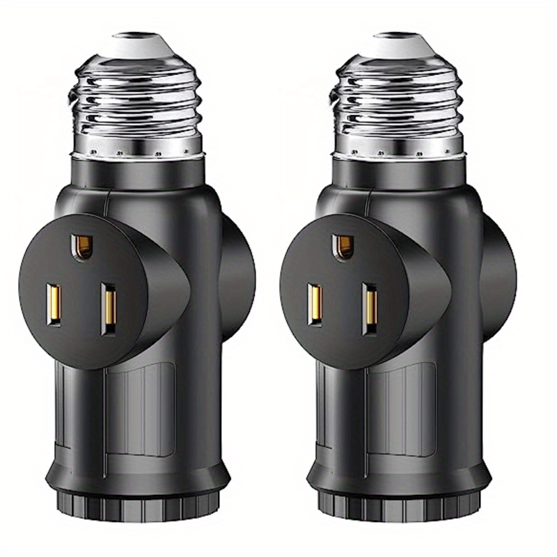 2pcs Light Socket Adapter E26 E27 Heat Resistant Prong Light Socket  Outlet Light Bulb Plug Adapter Polarized Splitter Converter Shop On Temu  And Start Saving Temu