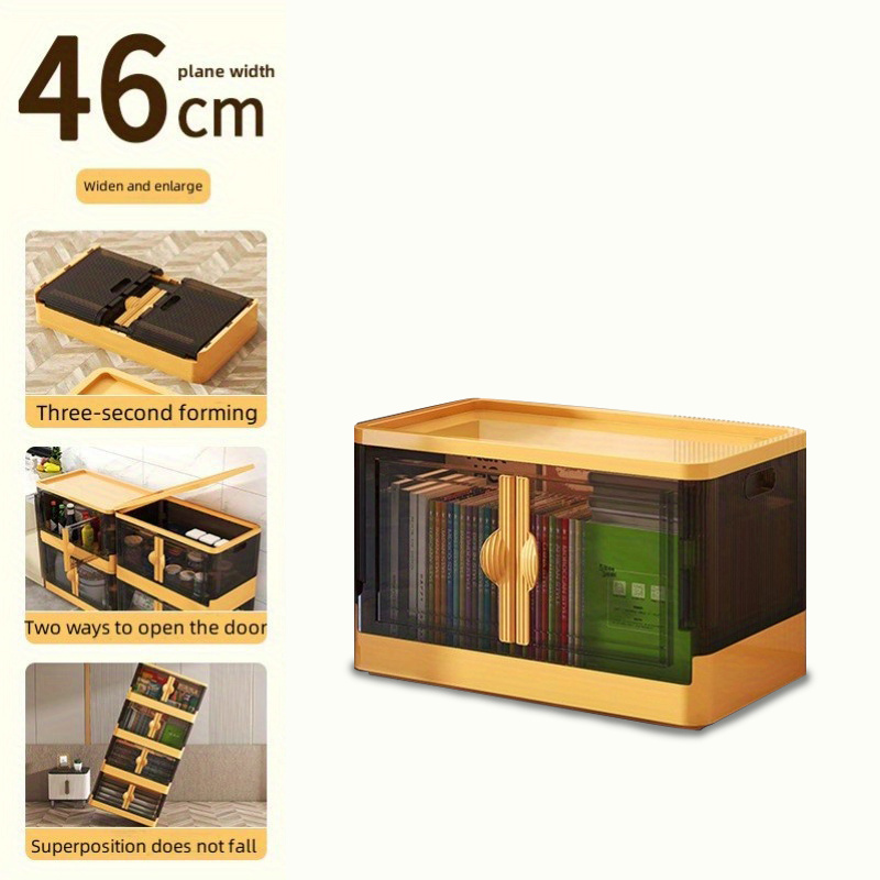 Grande scatola di stoccaggio in plastica trasparente con ruote del  coperchio Contenitori pieghevoli con cinque porte Impilabile Contenitore  Organizer. Pieghevole Car Trunk Org