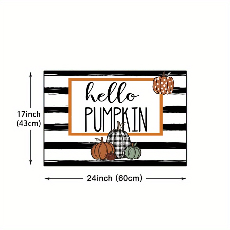 Hello Pumpkin Fall Thanksgiving Kitchen Mats, Autumn Pumpkin Stripe  Farmhouse Anti Fatigue Kitchen Carpet Anti-skid Washable Kitchen Dining  Room Floor Small Office/home Office Sink Laundry Room Decoration Carpet Mat  Thanksgiving Decor Farm