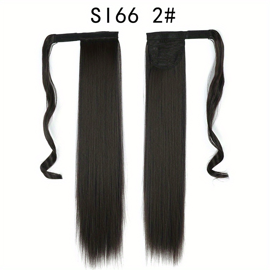 Straight Ponytail Extensions Synthetic Clip In Hair Extensions Natural Look