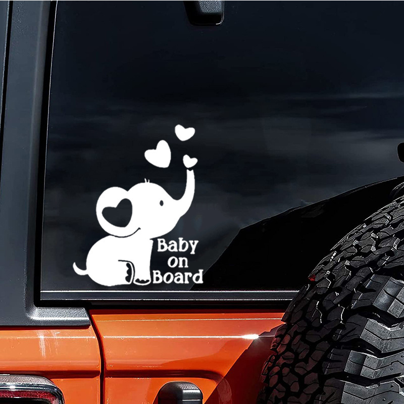 Baby on Board- Elephant Car Window Sticker - Baby Diary Co