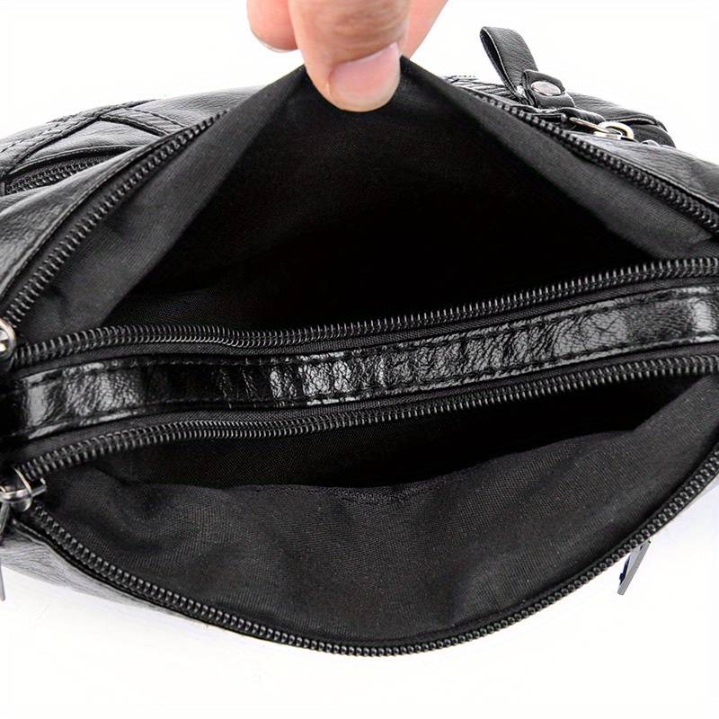 Multi Pockets Crossbody Bag Soft Pu Leather Shoulder Bag Temu