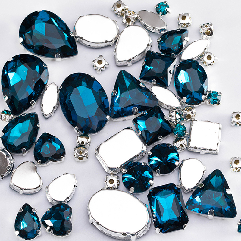 GORGECRAFT 100Pcs Big Crystals Rhinestones Glass Point Back Black Gems in  Mix Shape for DIY Crafts Hair Band Bag Decoration10 Style
