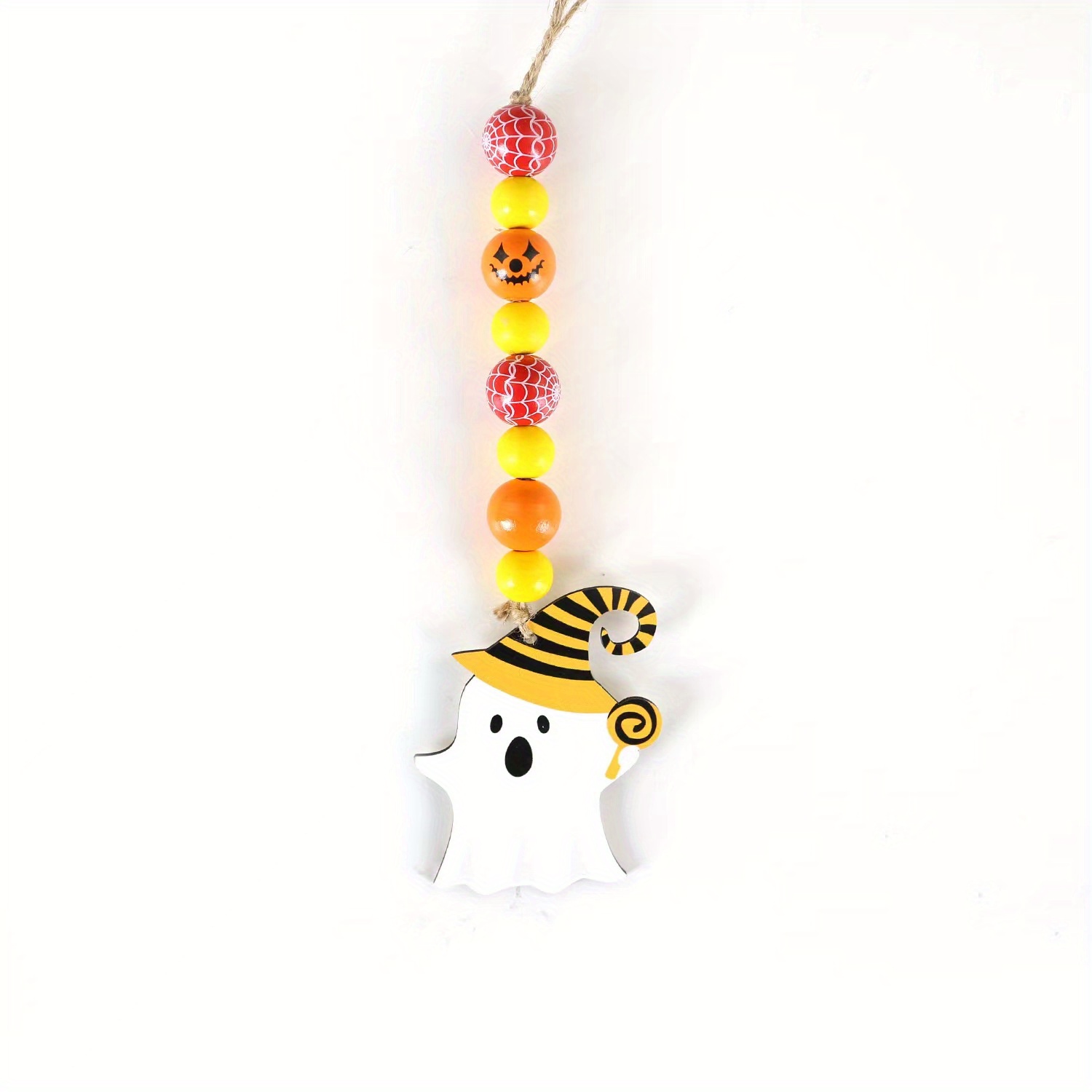 Halloween Wooden Beads String Tassel Diy Ghost Black Cat Tag