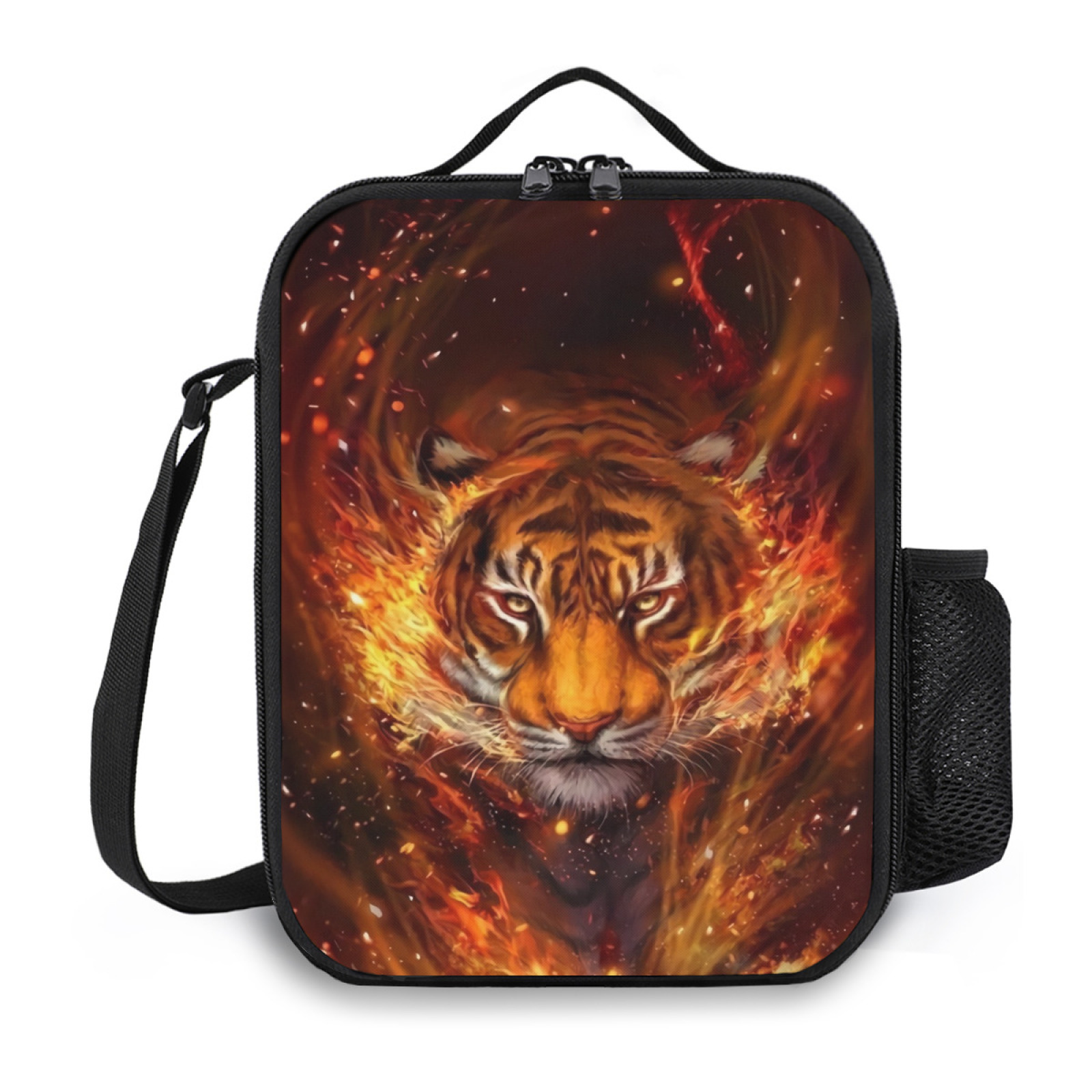 Cartoon Tiger Pattern Lunch Bag Insulated Portable For School & Work School Lunch  Box Lunch Container Insulated Lunch Bag