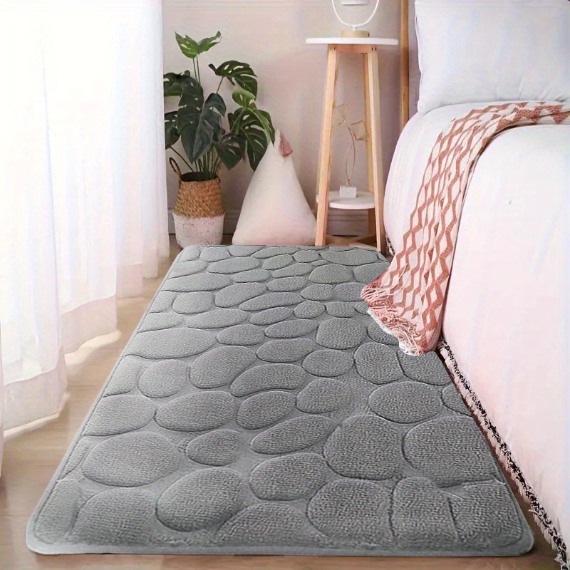 Memory Foam Bath Mat Embossed Pebble Comfortable Floor Rug - Temu