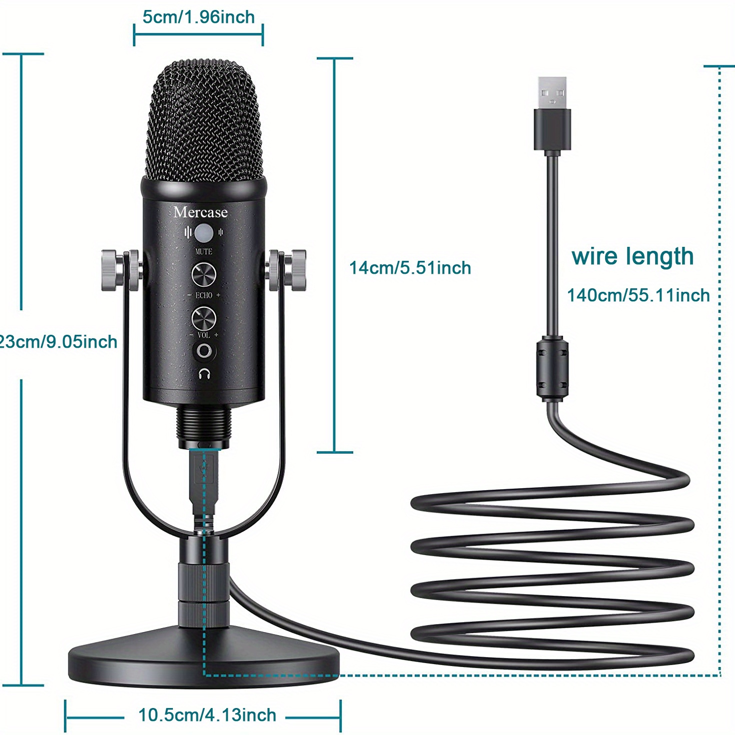 PROAR Microphone for Podcast, USB Microphone Kit for Phone,  PC/Micro/Mac/Android,Professional Plug&Play Studio Microphone with Stand  for Gaming