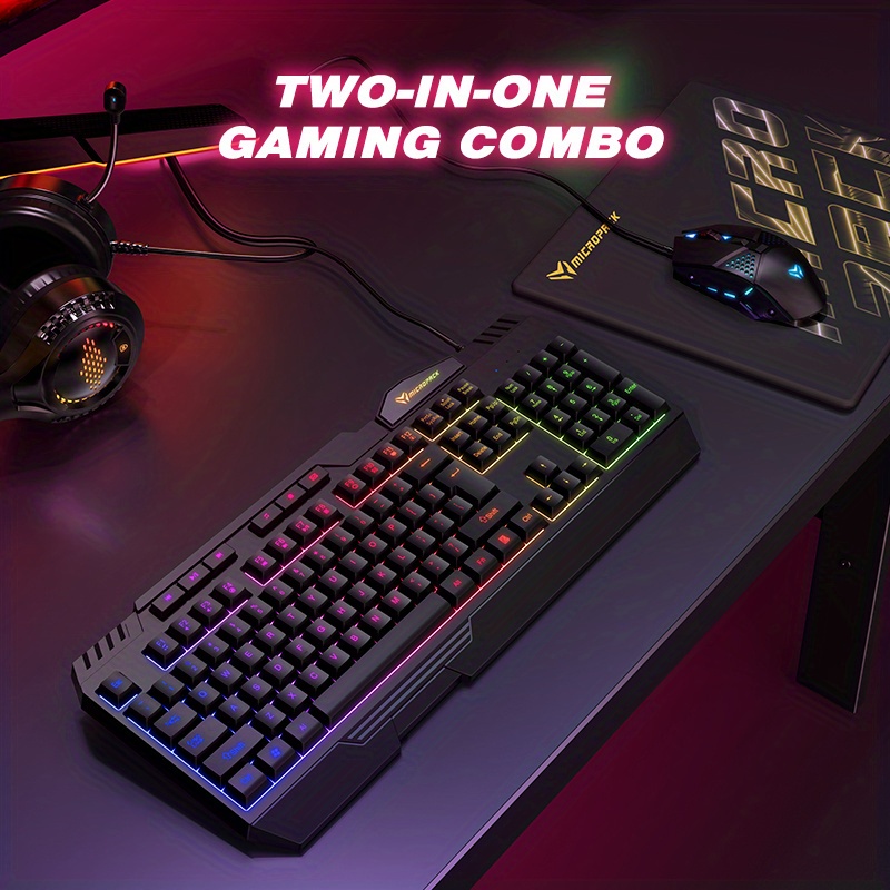 Cool Backlit Gaming Keyboard Mouse Set Universal Usb Temu