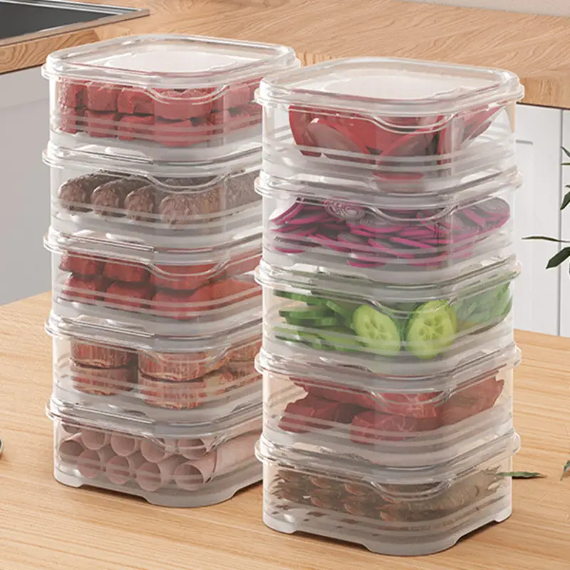 Clear Plastic Containers For Refrigerator With Lids Food - Temu