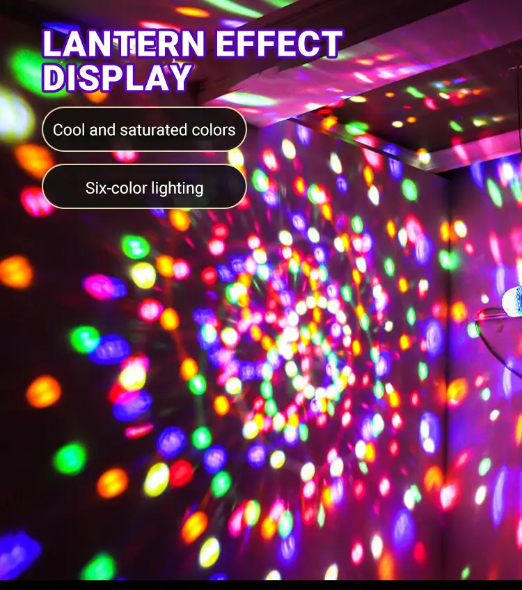 1pc colorful rotating magic light 9w rgb new led disco ball light colorful rotating bulb christmas birthday starry sky projection light details 3