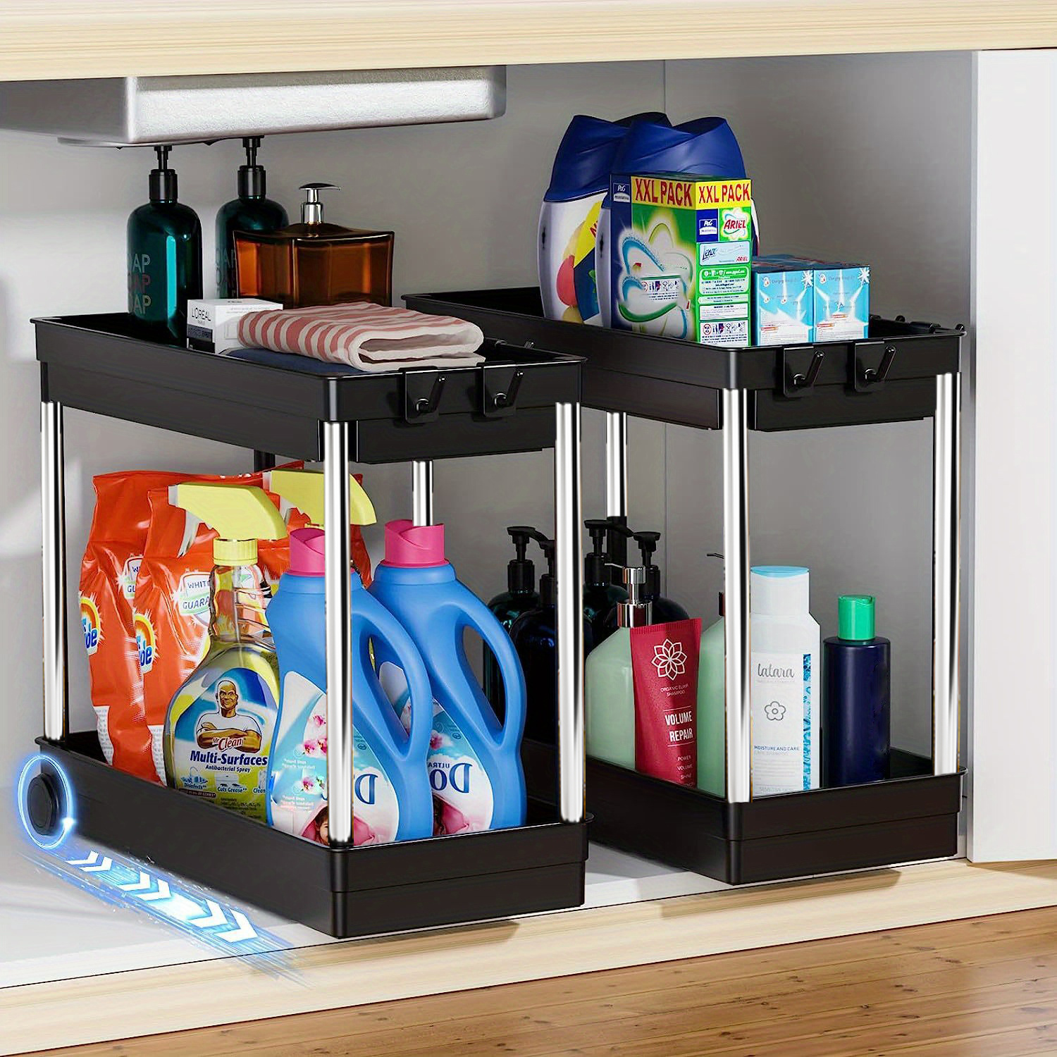 Under Sink Organizers And Storage, 2 Tier Bathroom Organizer, Multi-use Under  Kitchen Cabinet Storage Shelf, For Kitchen And Bathroom - Temu