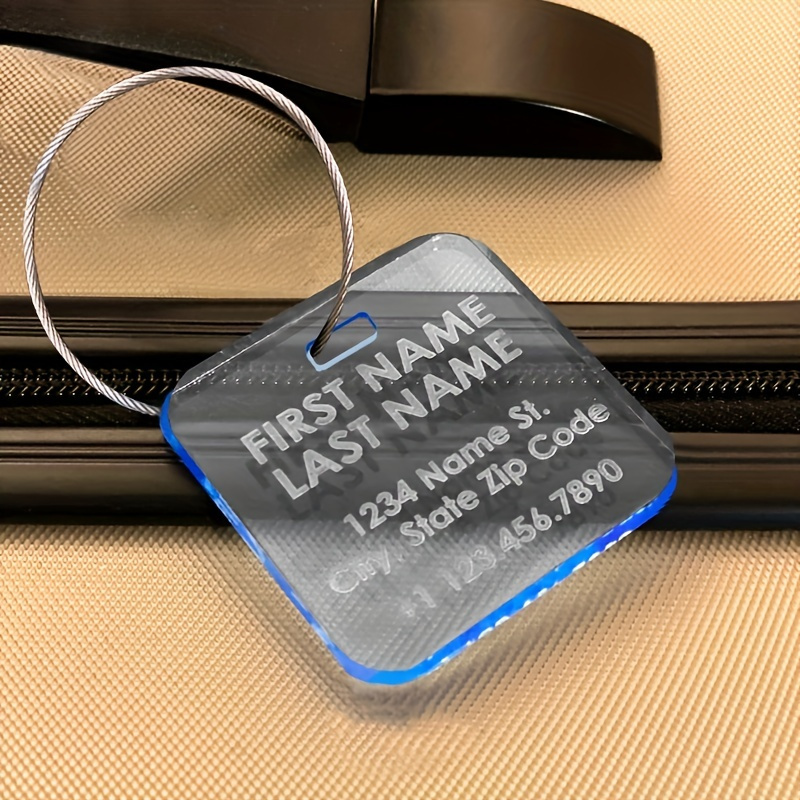 Bright Fluorescent Acrylic Luggage Tags Customized Square - Temu