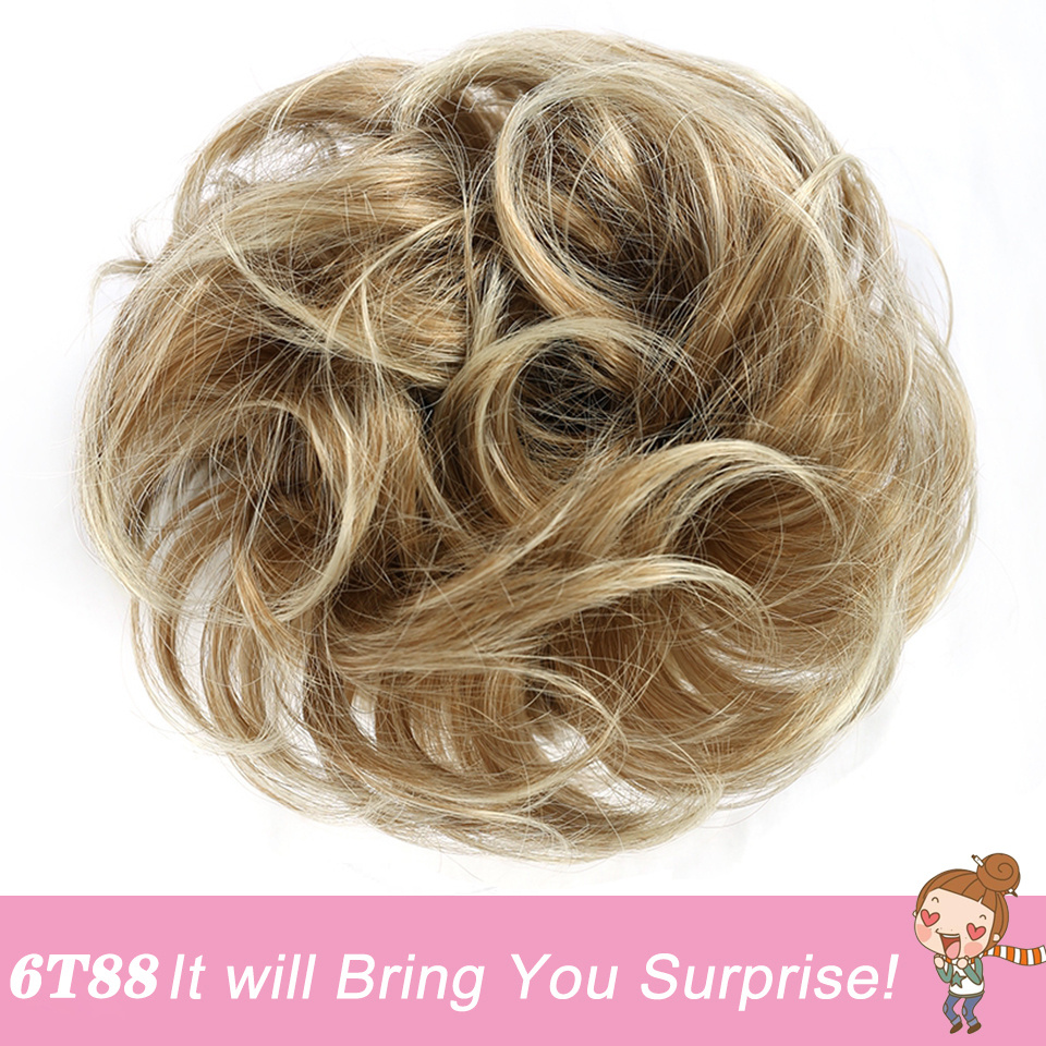 TEMU Synthetische Knot Haar Scrunchie Pack Fluffy Scrunchie Pruik Bal Hoofd Touw Chemische Scrunchie Nep Haarband Lazy Haar Pack