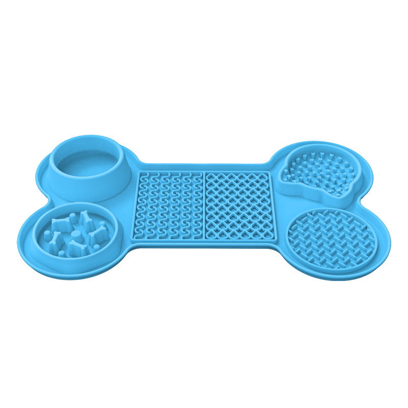6 in 1 Slow Feeder Dog Bowls Silicone Licking Mat for Dogs Lick