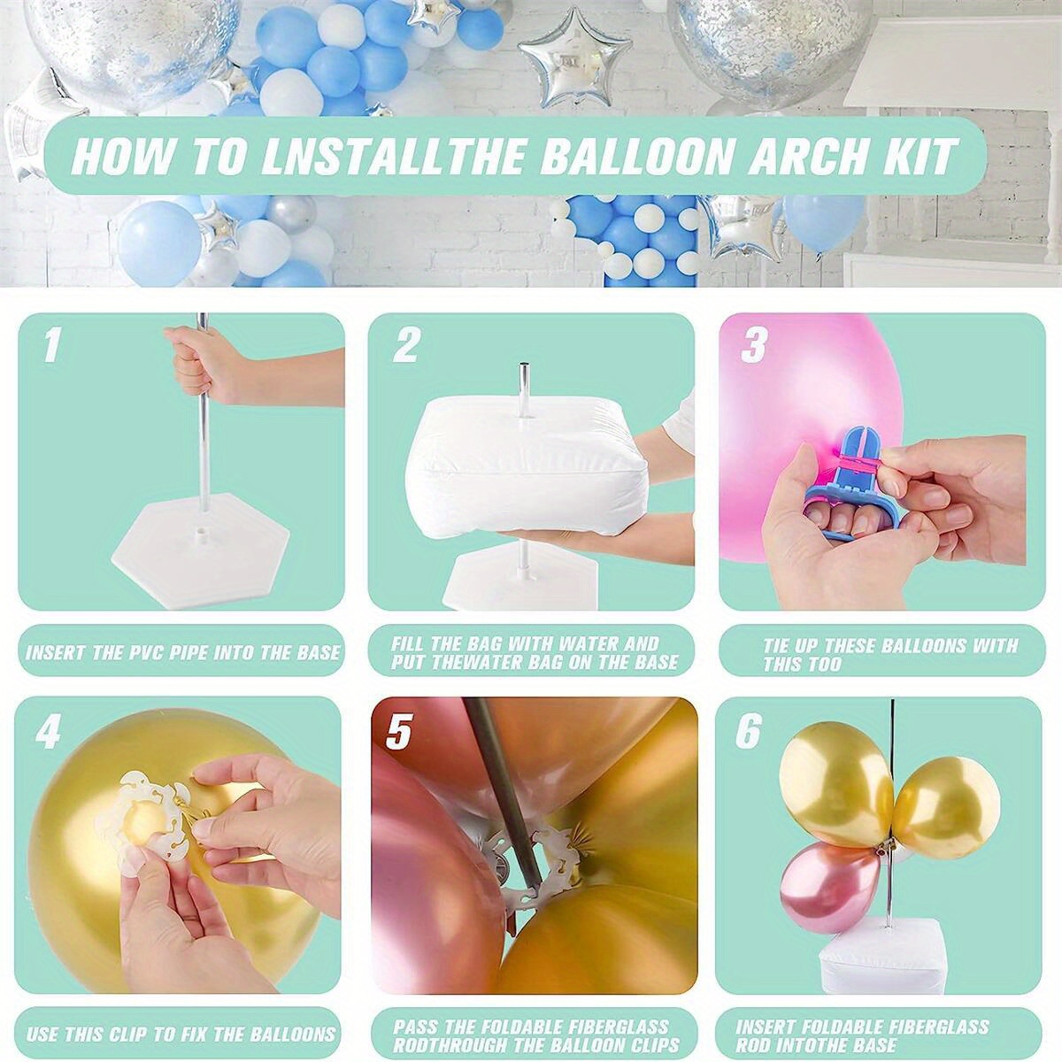 Balloon Arch Kit Height Width Adjustable Balloon Arch Stand Temu New