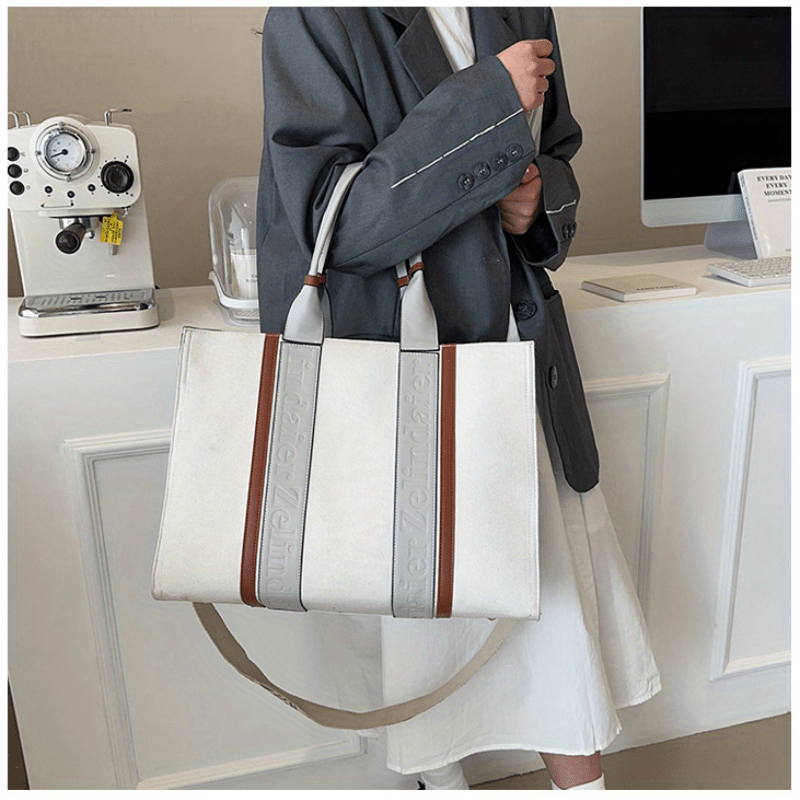 1pc Color Block Vintage PU Leather Large Capacity Casual Shoulder Tote Bag,one-size