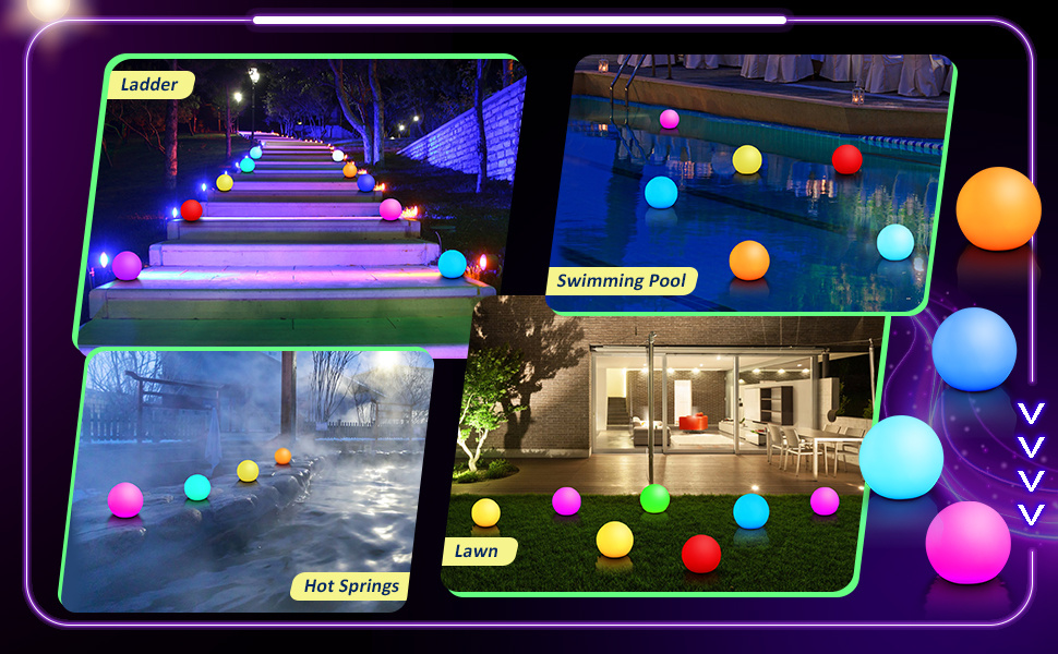 1pc floating pool lights for swimming pool remote control 3 inch led rgb color changing lights ip68 waterproof light up pool float glow balls for pool at night lights for hot tub pond garden lawn party decor details 2