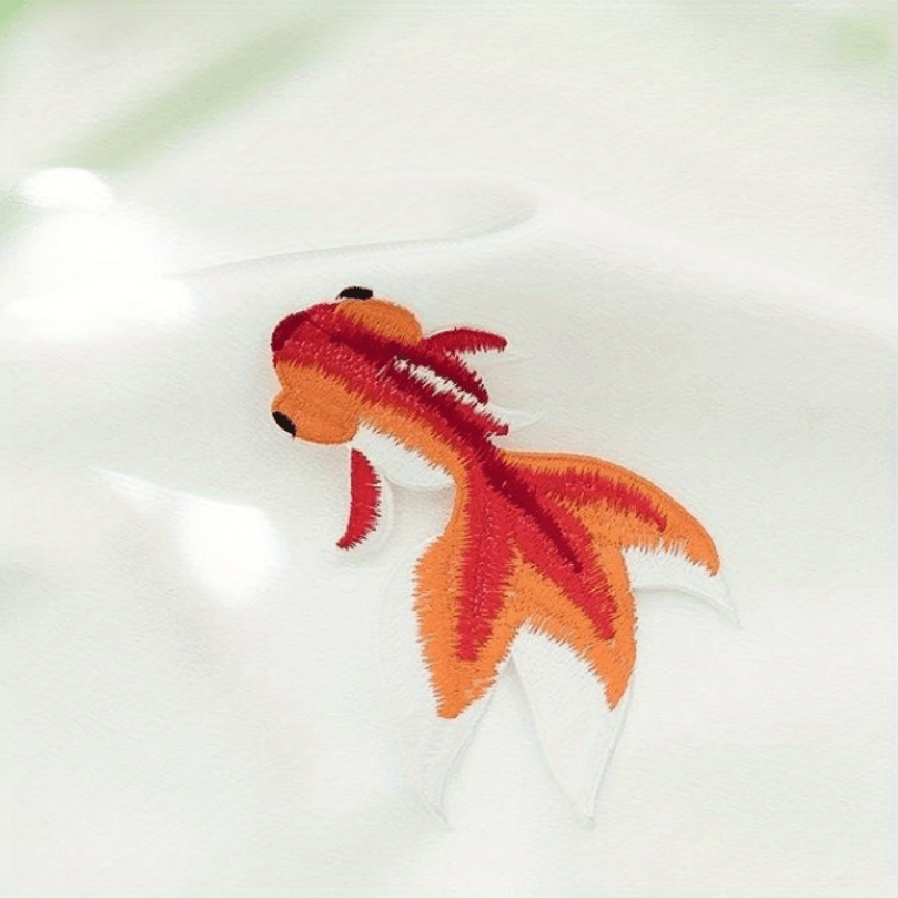 10x11cm Fabric Embroidery Multi Color Goldfish Applique Fish Cloth