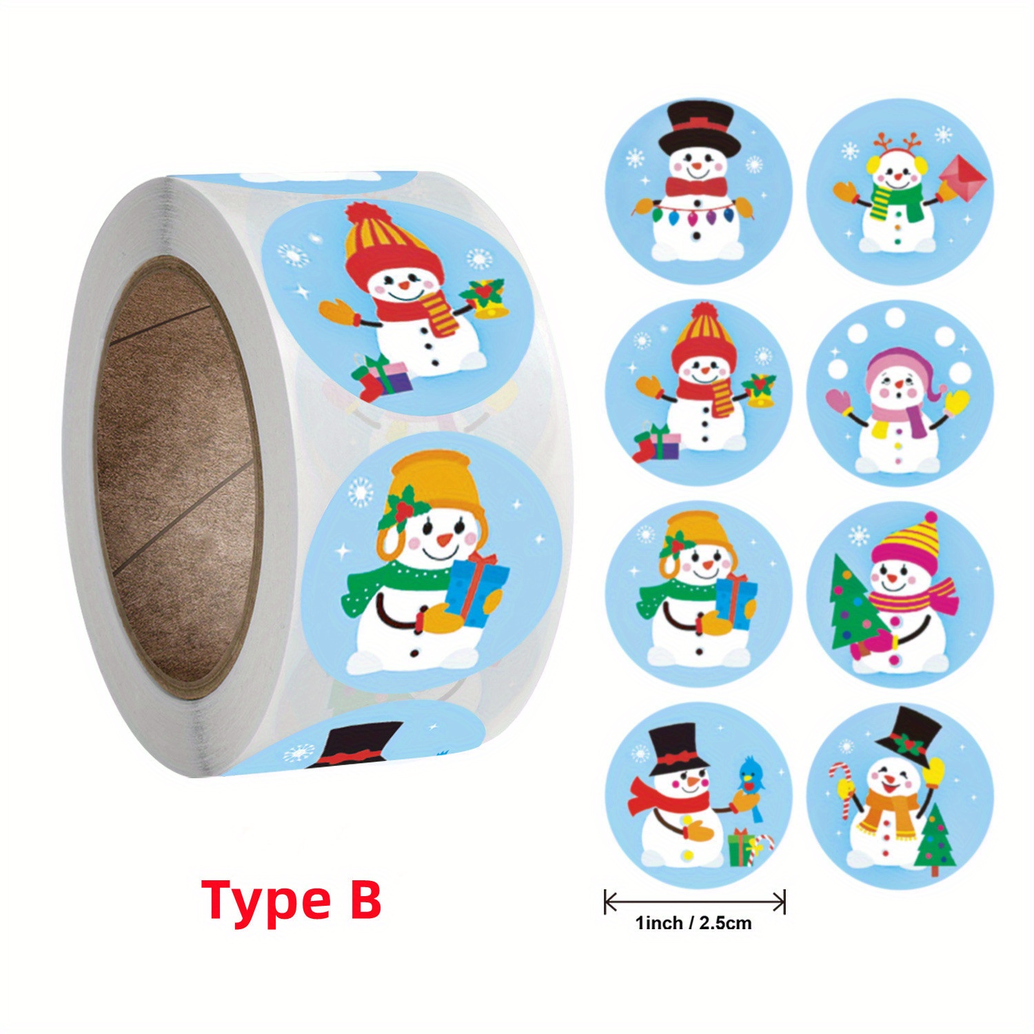 500pcs 2.5cm Christmas Round Stickers Decoration Labels Envelope Seal  Stickers