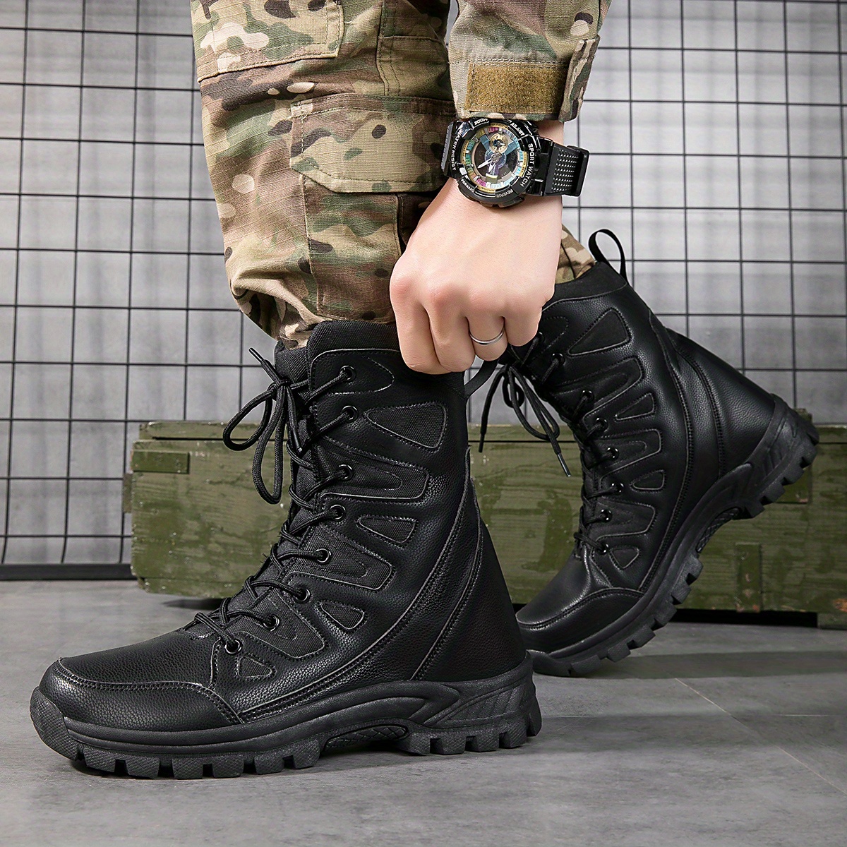 Army style work clearance boots