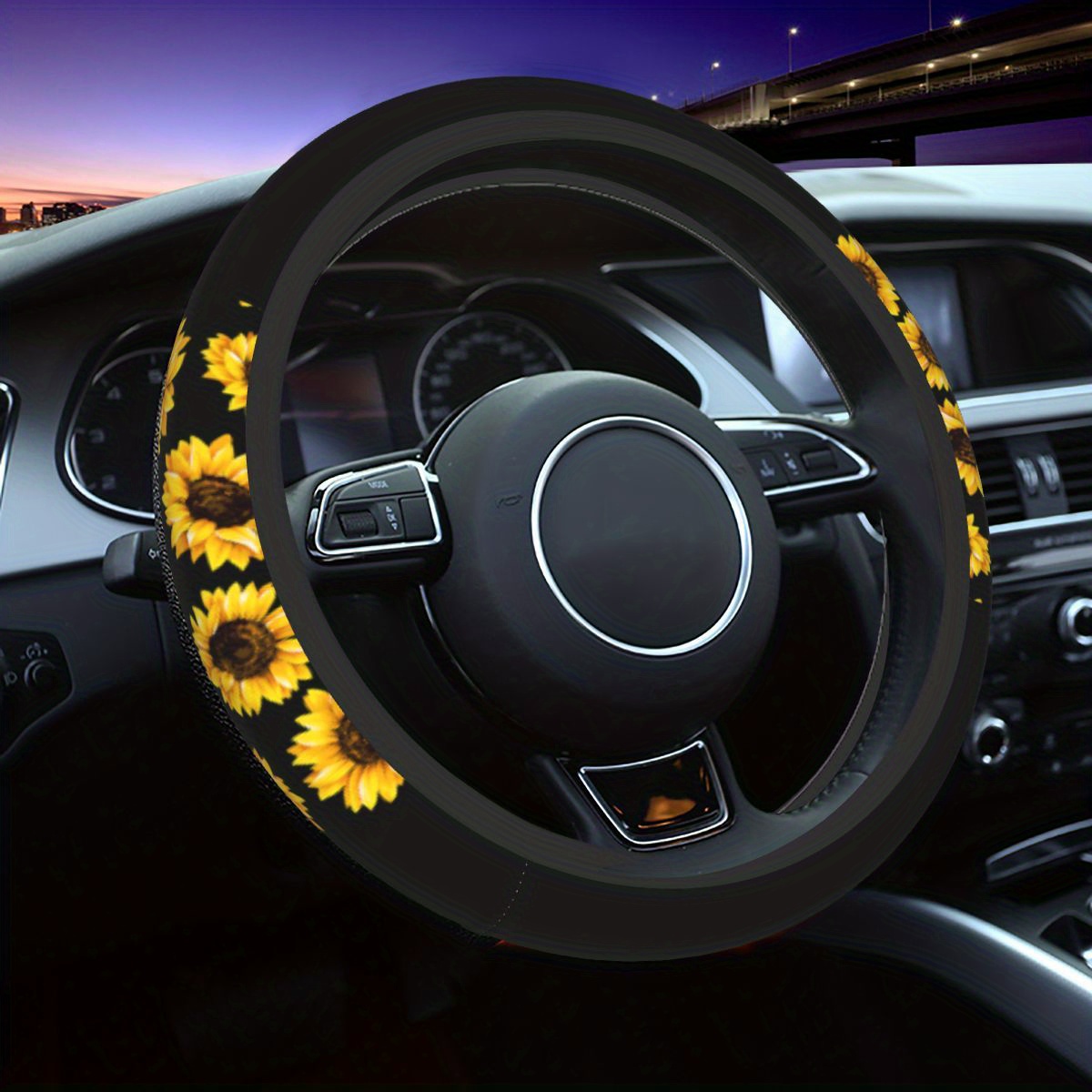 Sunflower Steering Wheel Cover