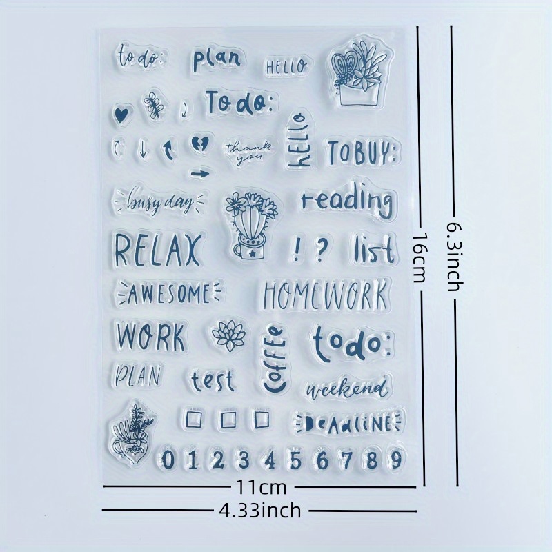Work Book Background Journal Clear Stamps Reusable - Temu