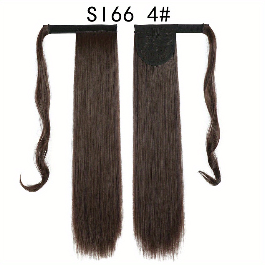 Straight Ponytail Extensions Synthetic Clip In Hair Extensions Natural Look