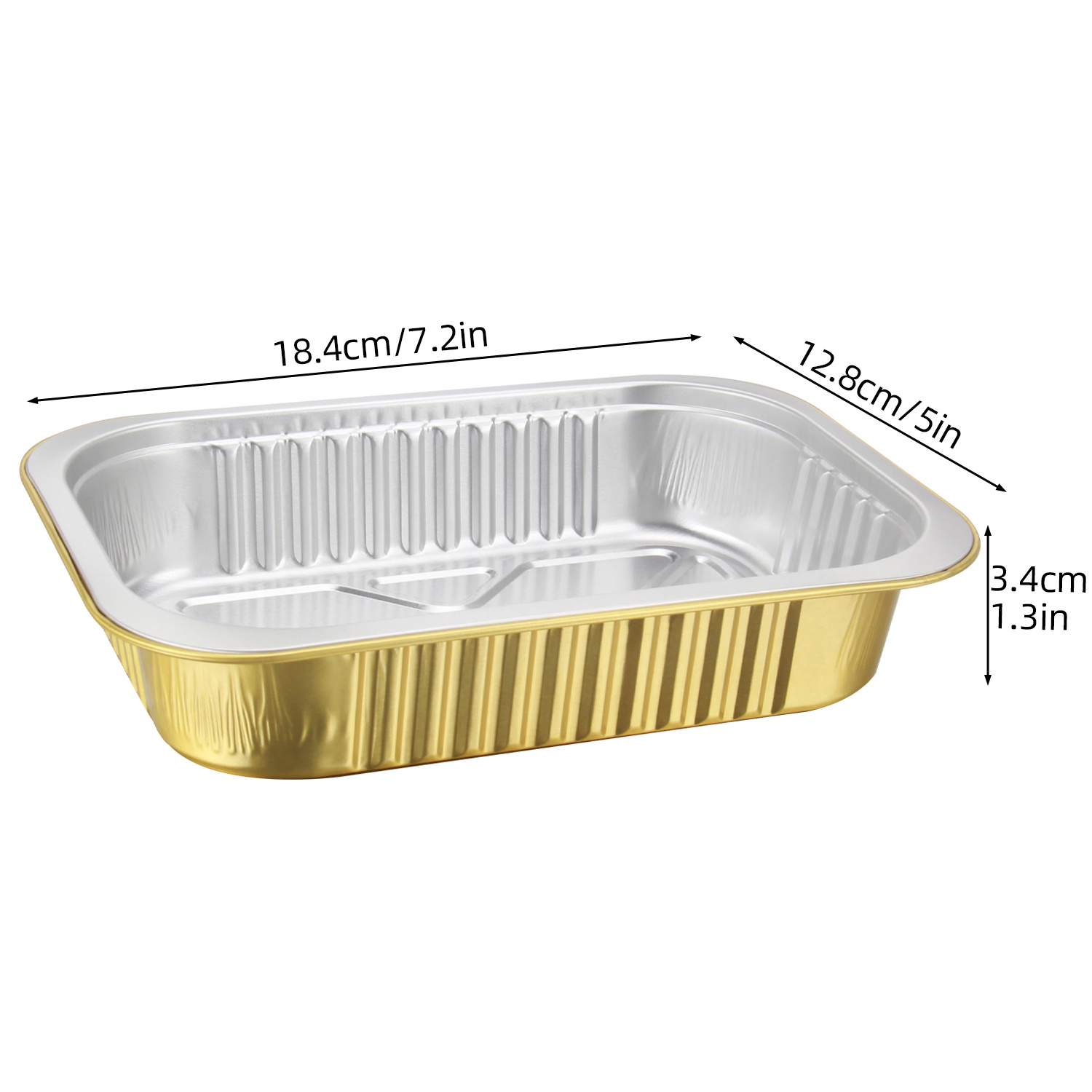 20pcs Disposable Aluminum Foil Baking Pans, 7.2''x 5.2'' X 1.9