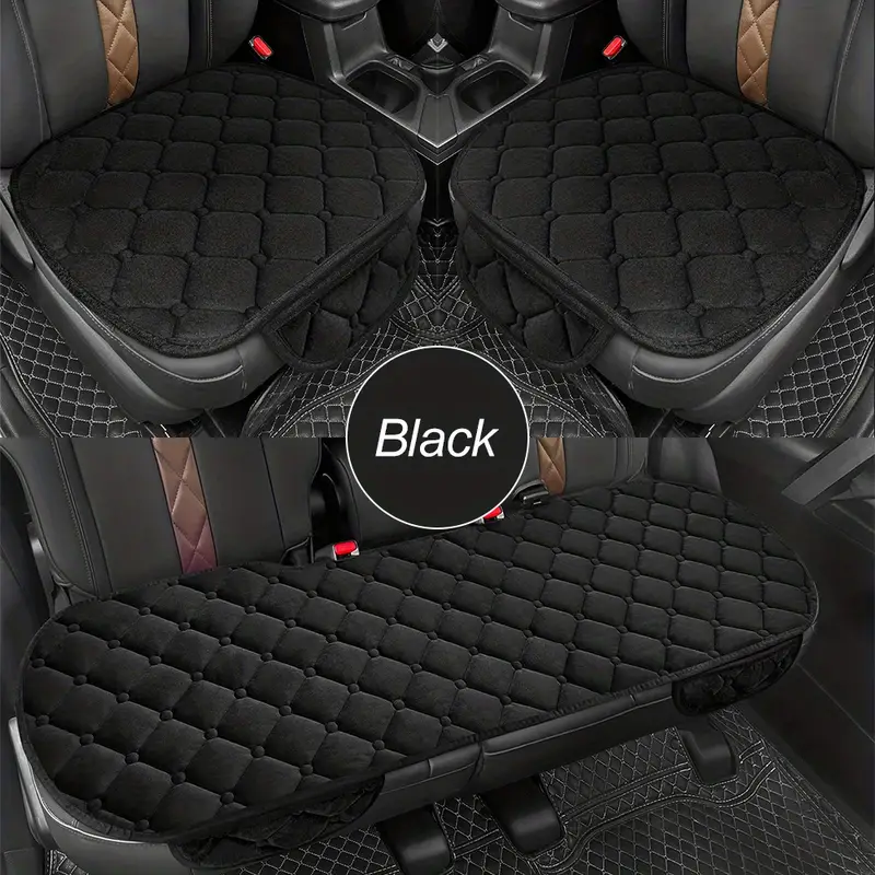 3pcs Universal Car Seat Cover Plüsch Vorder Rückenkissen - Temu