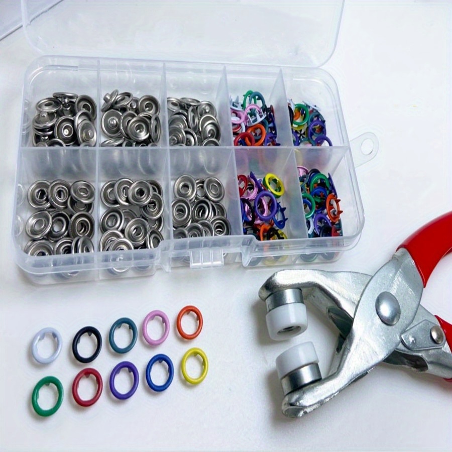 201pcs Set Color Metal Button Set 1pcs Pliers Tool 100 Snap