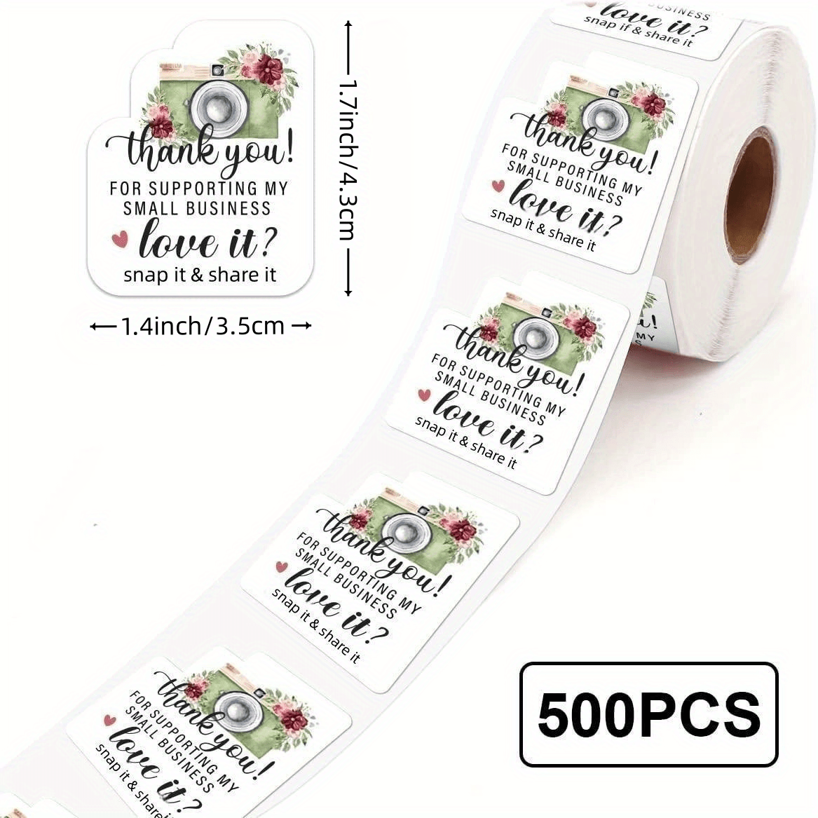 Thank You Sticker,Merci Stickers Autocollants,500pcs 1.5inch Merci