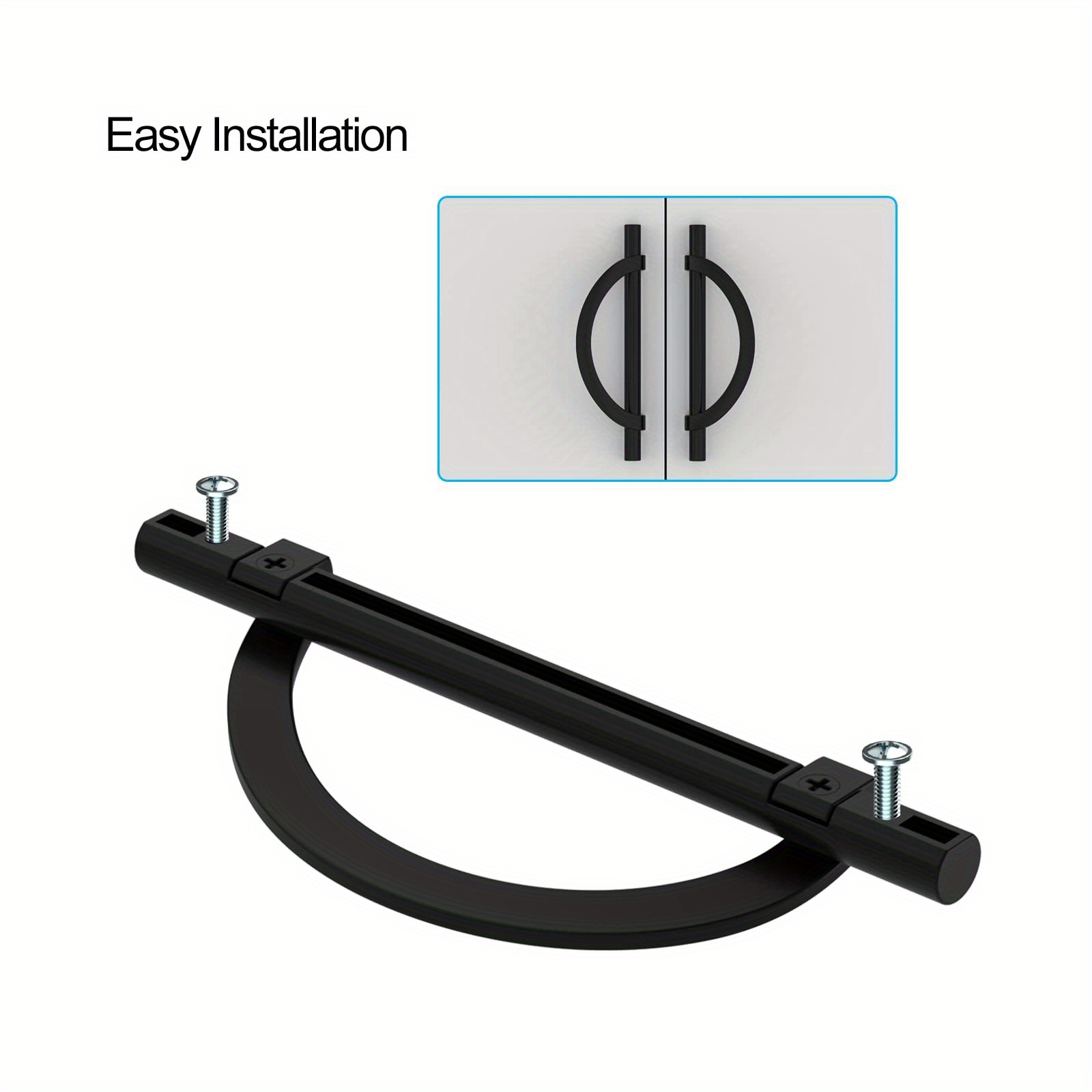 Brushed Satin Nickel Kitchen Handles Half Moon Temu