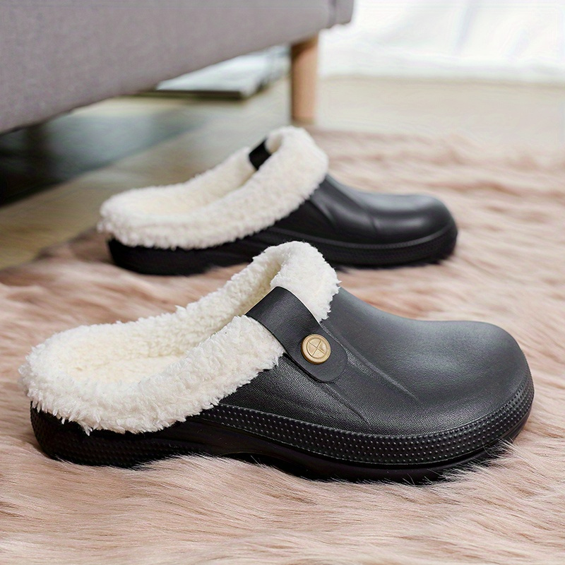 womens winter slip on moccasin style slippers   upper plush lining non slip tpr sole warm indoor house shoes with arch support   footwear for cold weather indoor slippers plush lined interior Product details 5