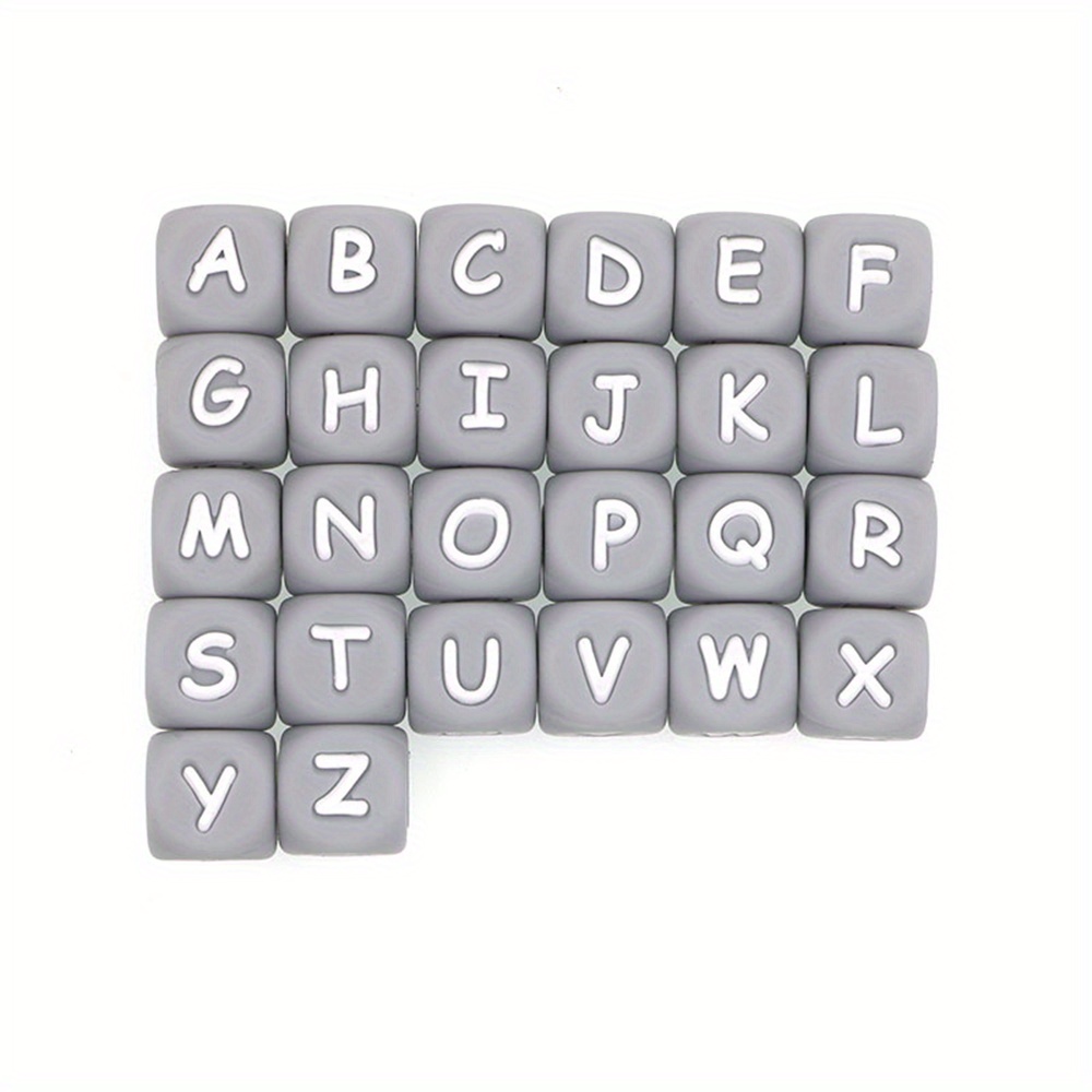 Silicone Letter Beads Suitable For Diy Bracelet Keychain Bag - Temu