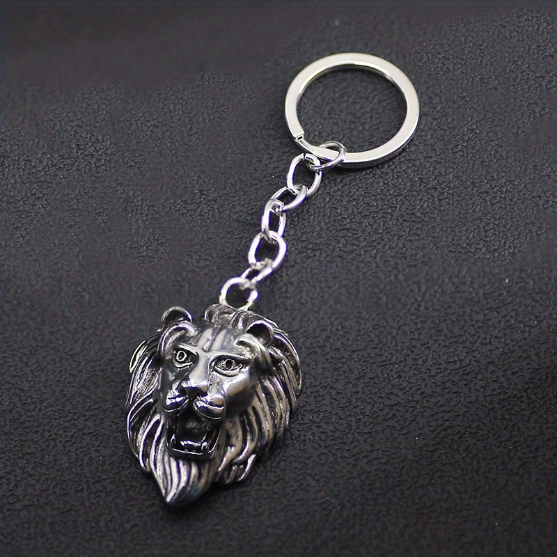Lion Head Charm Keychain