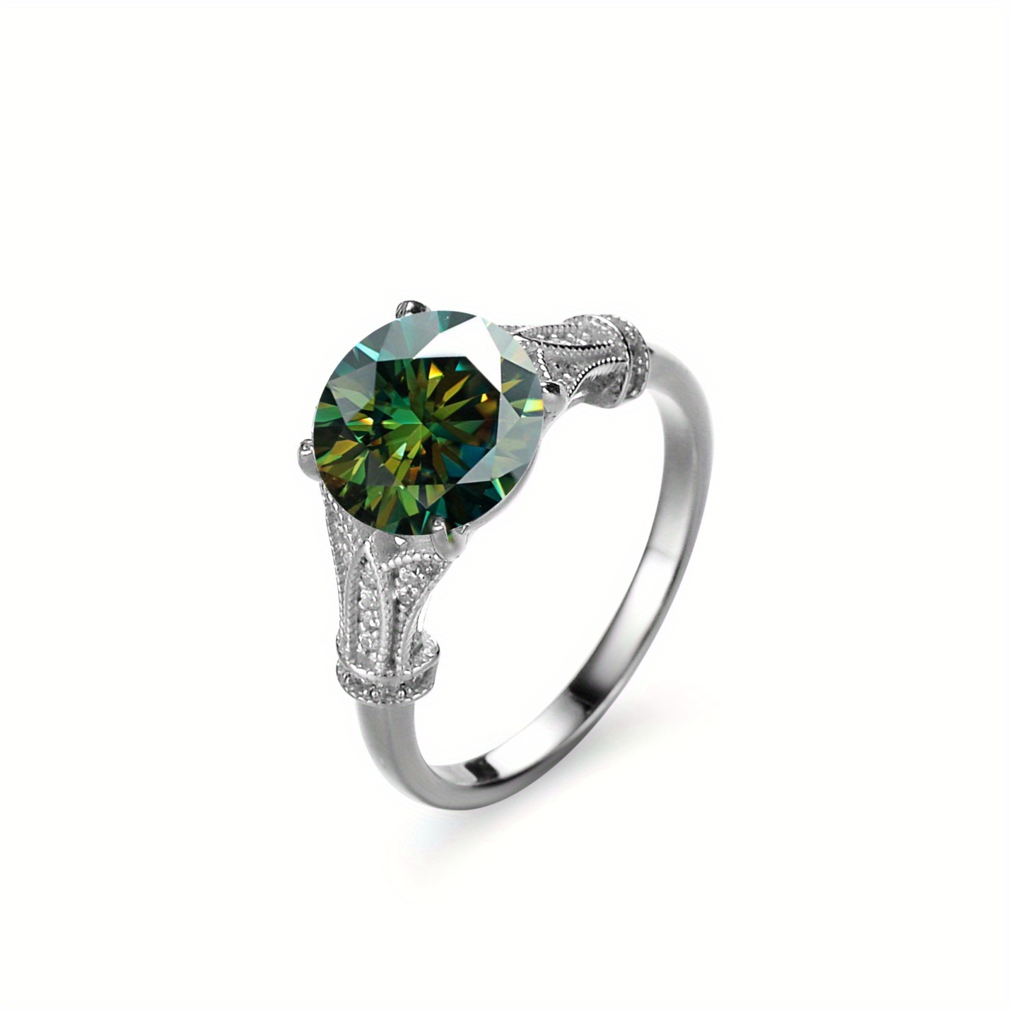 Top Quality Classic 3.0CT Moissanite Ring, 925 Silver for Men
