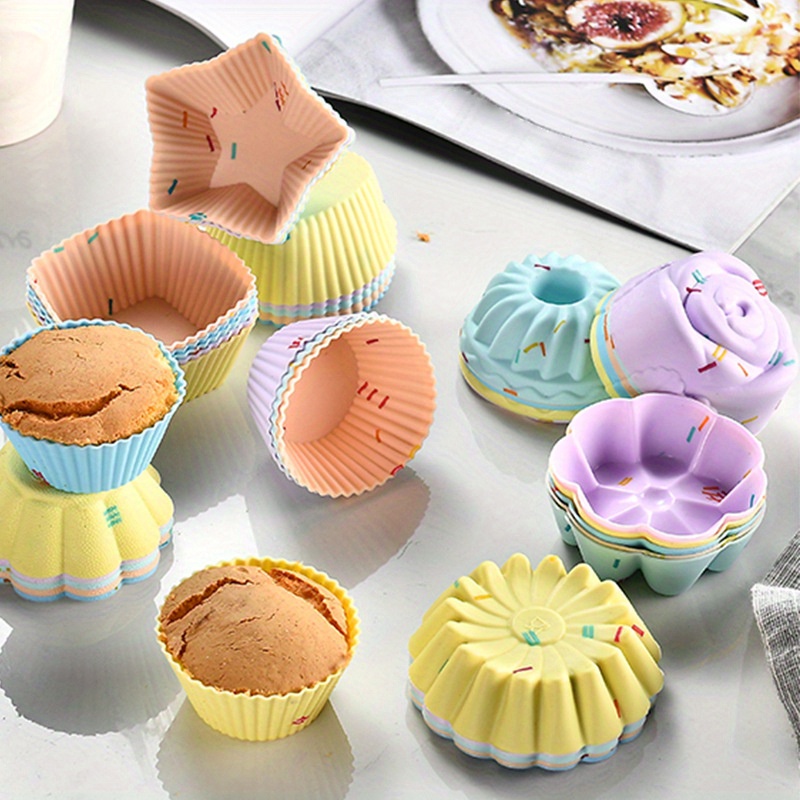 Silicone Muffin Cups, 5 Colors Cupcake Cups, Mini Bundt Mold, Non-stick  Reusable Cupcake Liners, Pudding Molds, Baking Tools, Kitchen Gadgets,  Kitchen Accessories, 9 Shapes Available - Temu United Arab Emirates