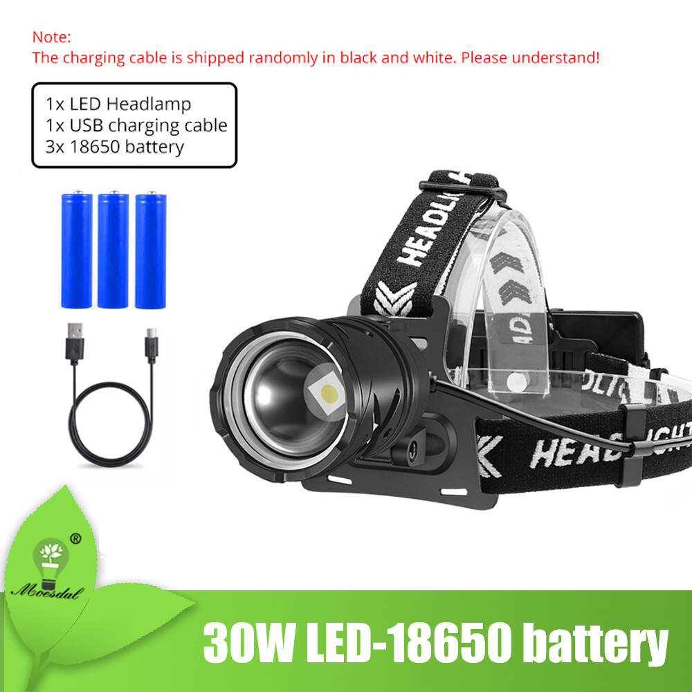 Powerful Xhp90 Led Headlamp,3 Modes Waterproof Zoom Headlight,usb