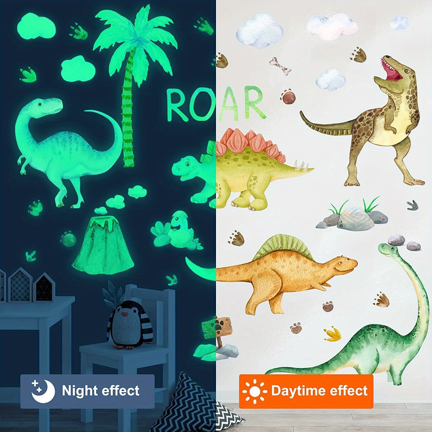 Dinosaur Wall Decals Luminous Dinosaur Wall Stickers Temu